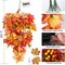 Fall Leaves Hanging Plant Artificial Fall Leaves Garland with Berry Fake Autumn Wall Hanging Leaf Vines for Home Halloween Party Door Frame Fireplace Decoration(Orange with Berry)